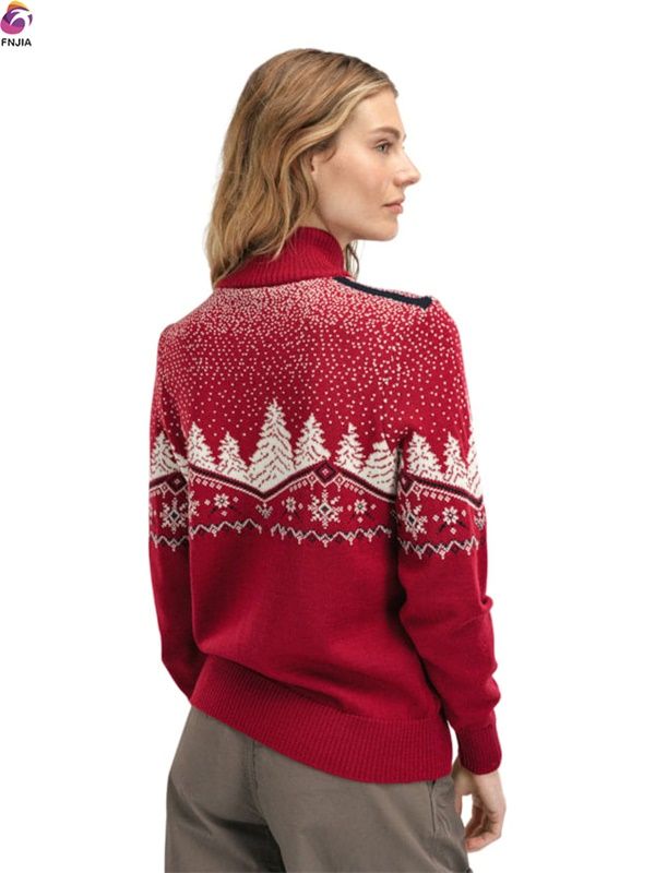 Red Reindeer Forest Christmas sweater