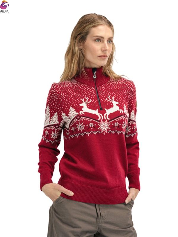 Red Reindeer Forest Christmas sweater