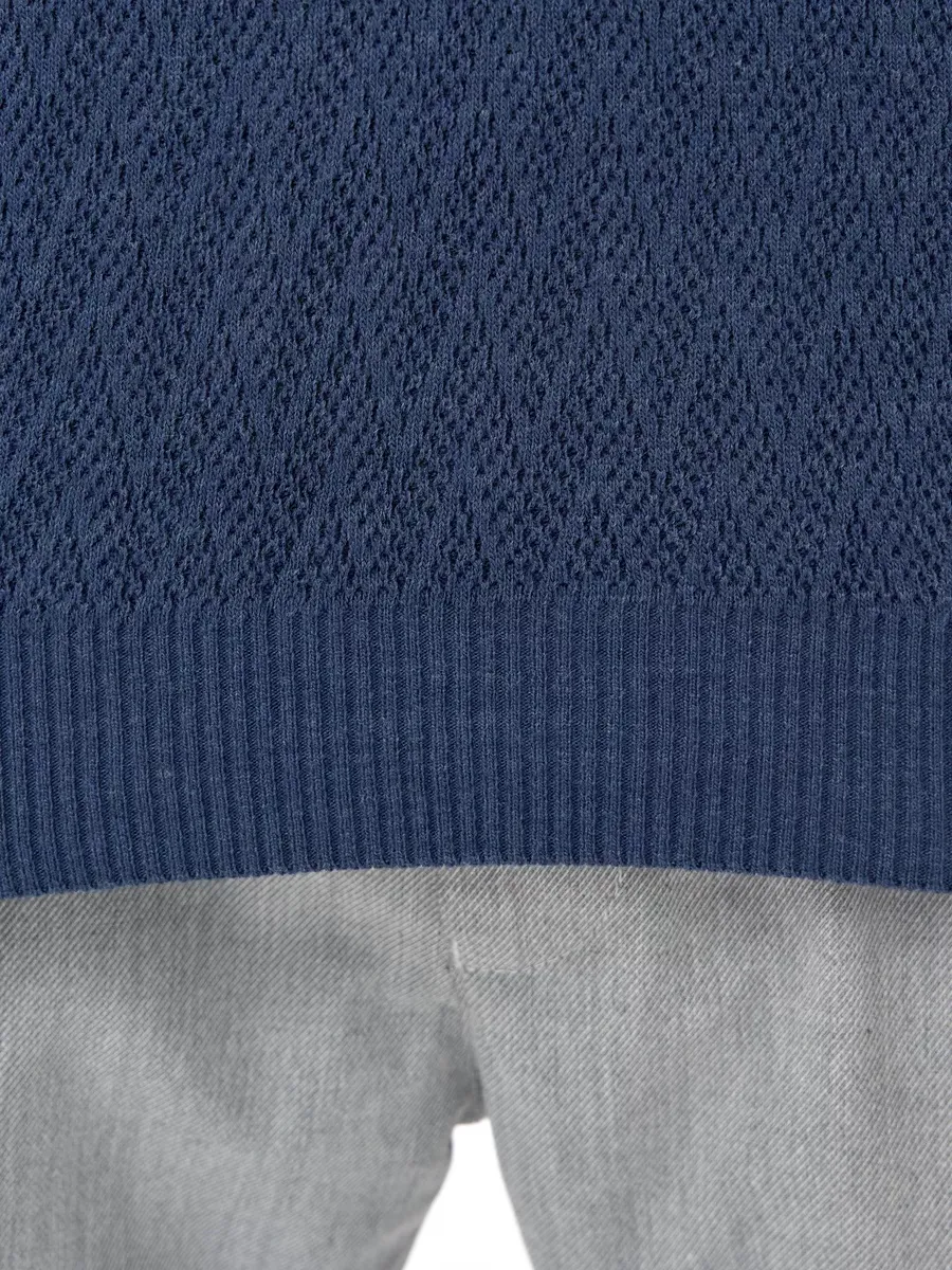 Solid blue V-neck sweater