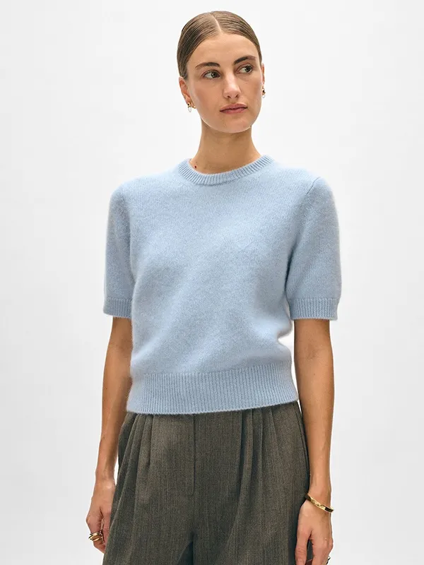 Starligh Blue Short-sleeved knit sweater