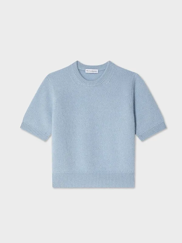 Starligh Blue Short-sleeved knit sweater