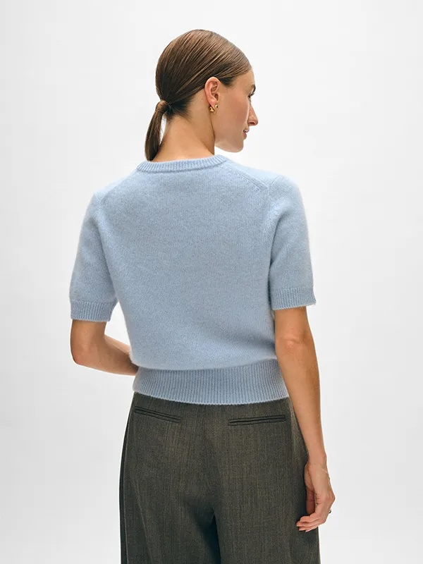 Starligh Blue Short-sleeved knit sweater