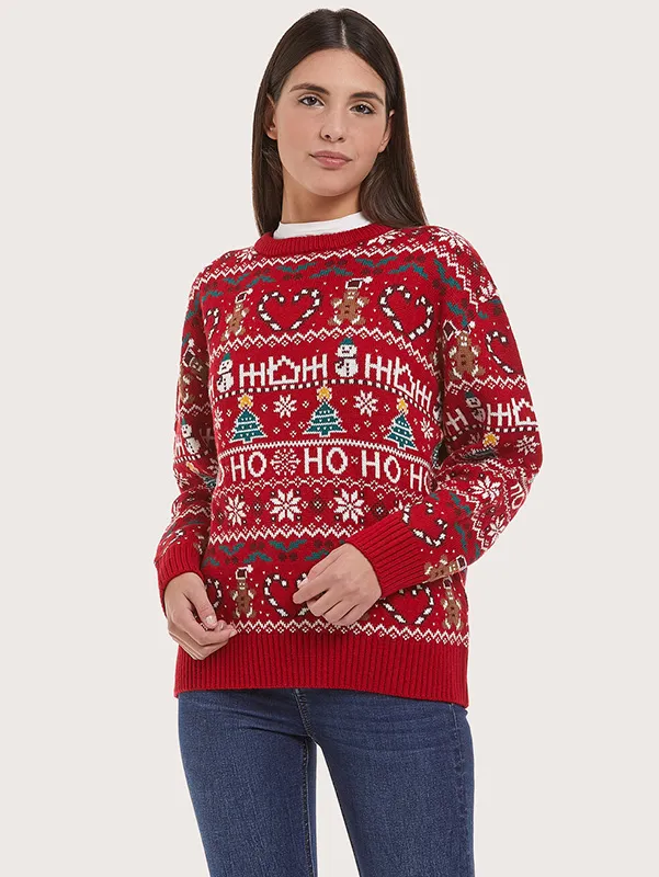 Women's Snowman Jacquard Christmas Jumper