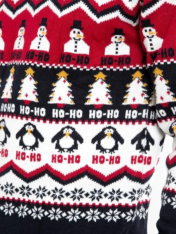 Men's Jacquard Penguin Christmas Sweater