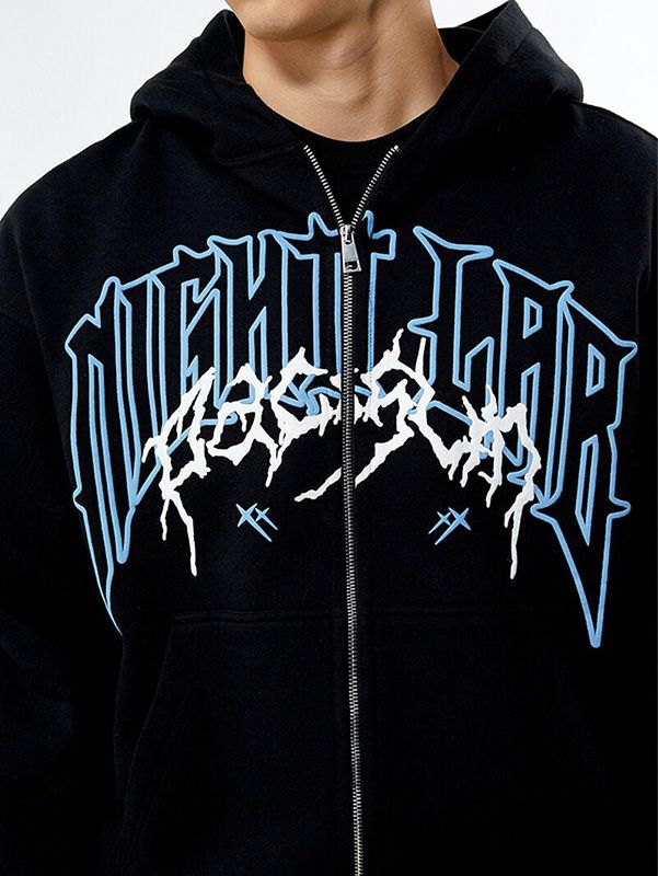 Men's Full Zip Embroidery Hoodie