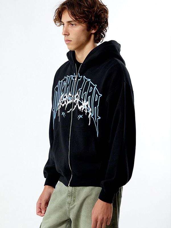 Men's Full Zip Embroidery Hoodie