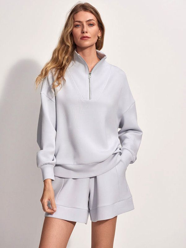 Women’s White Half-zip Sweater