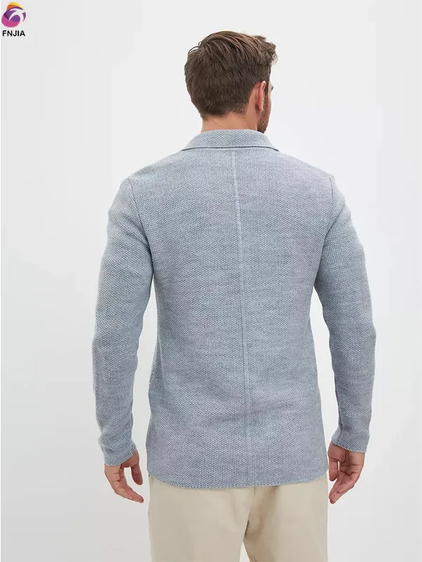 Grey lapel knit cardigan