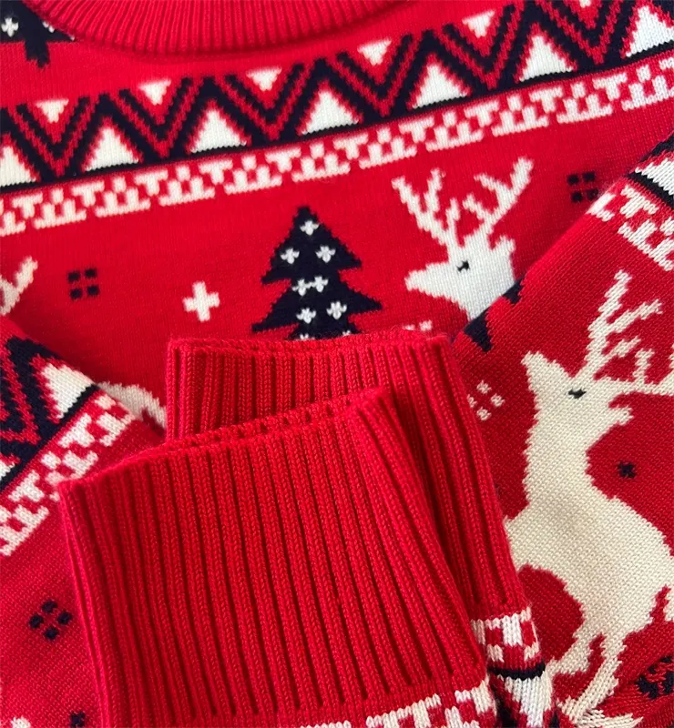 Red Christmas tree sweater for kids