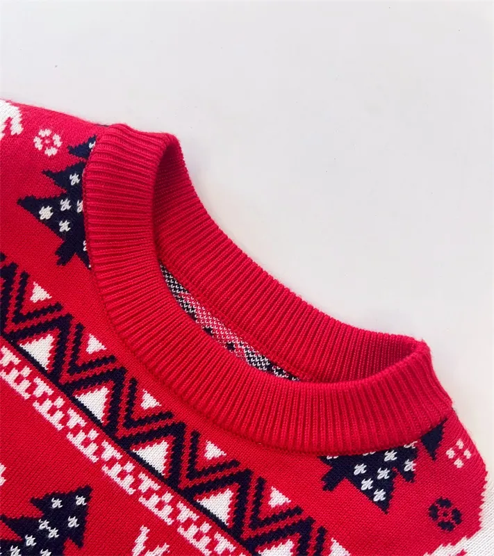 Red Christmas tree sweater for kids