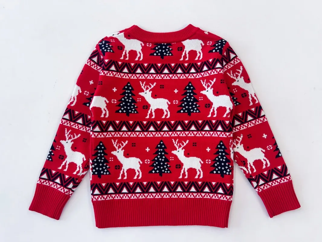 Red Christmas tree sweater for kids