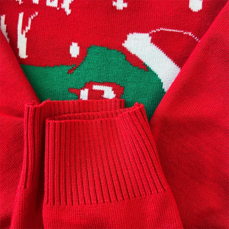 Red Christmas dinosaur kid's sweater