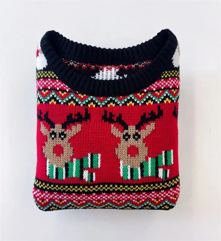 Black and red Christmas children's sweater