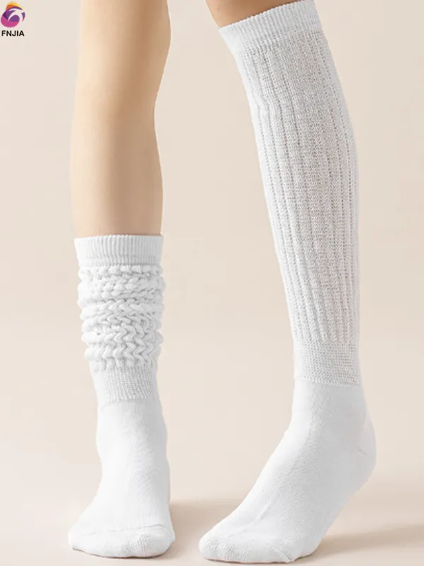 Solid color tall socks