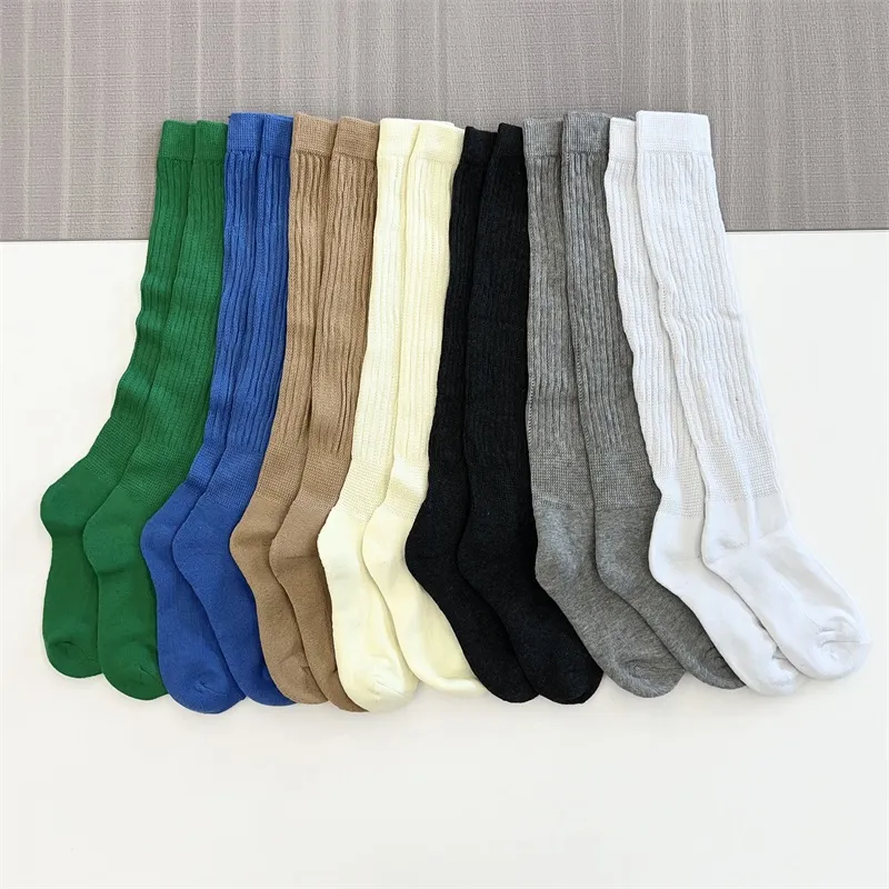 Solid color tall socks