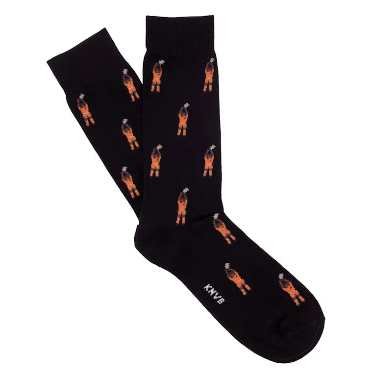 Knitted jacquard football socks