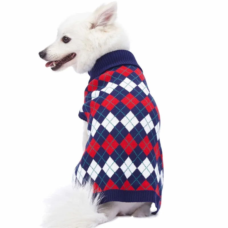 Blue plaid pets sweater