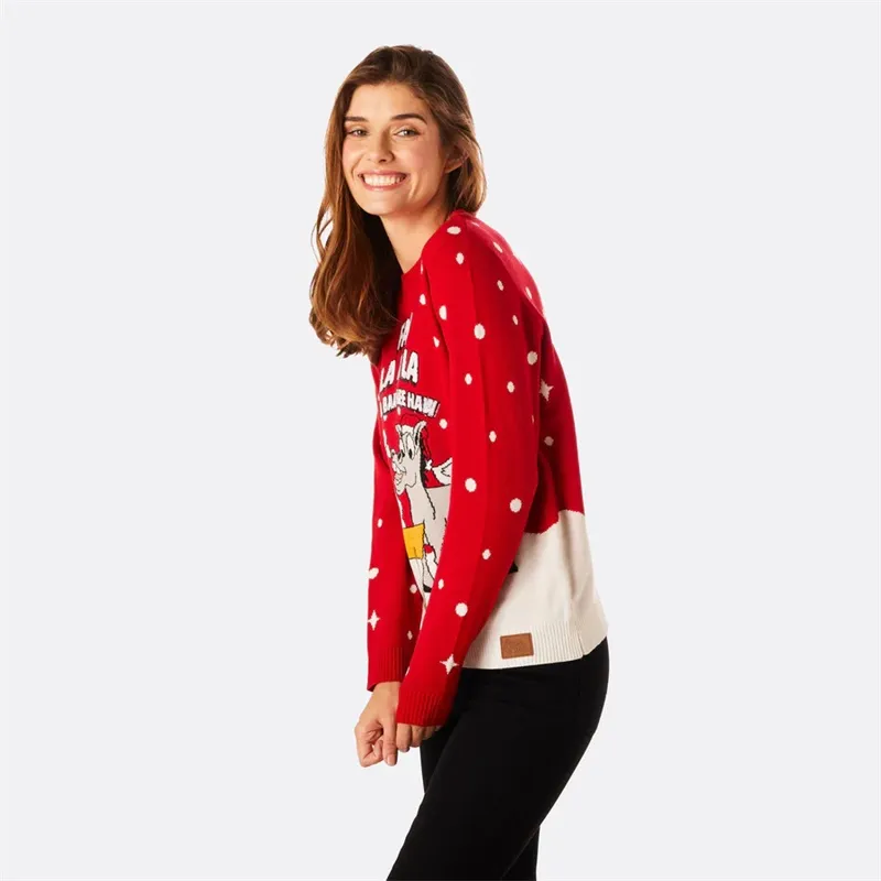 Women's sheep and donkey Christmas sweater