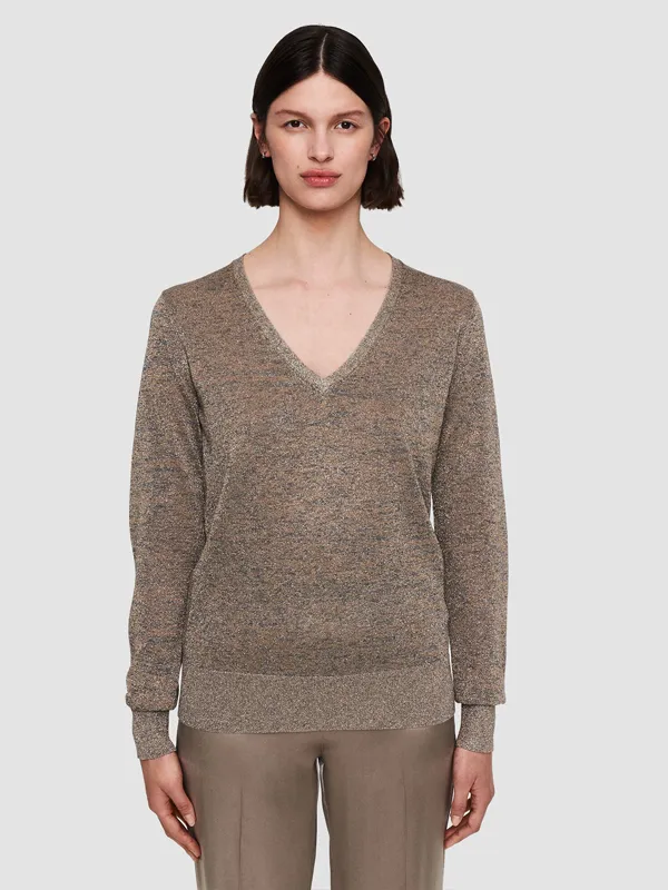 Women'S V Neck Solid Color Cashmere Knitting Pullover Sweater