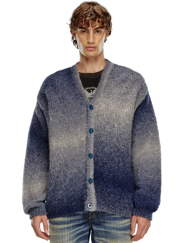 Men'S Fashion acquard Knitted Color Blocking Buttons Cardigan Sweater