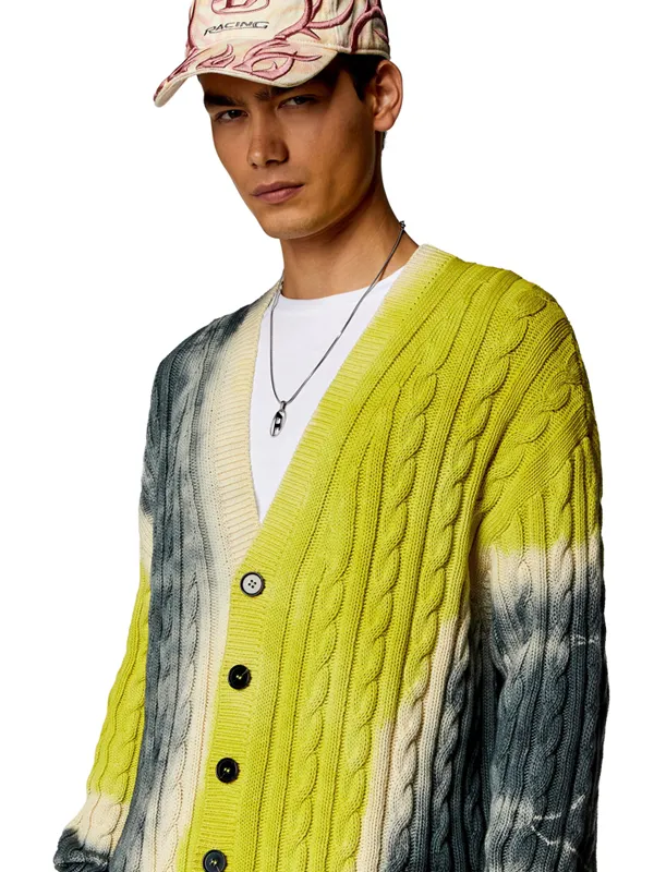 Men'S Casual Jacquard Knitted Wool Cardigan Sweaters