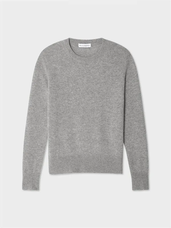 Grey spring crew neck pullover sweater